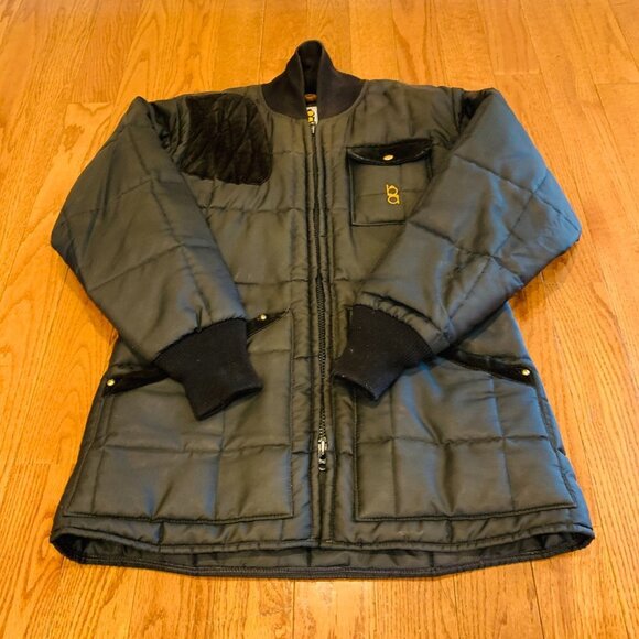 VTG Bob Allen Black Puffer Quilted w/Black Suede Shooting Jacket Mens Medium - Picture 12 of 16